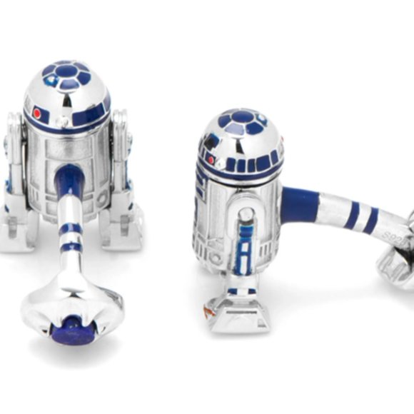 Neiman Marcus - Star Wars R2-D2 Sterling Silver Cuff Links - NWT ($495 in store) - Picture 3 of 16